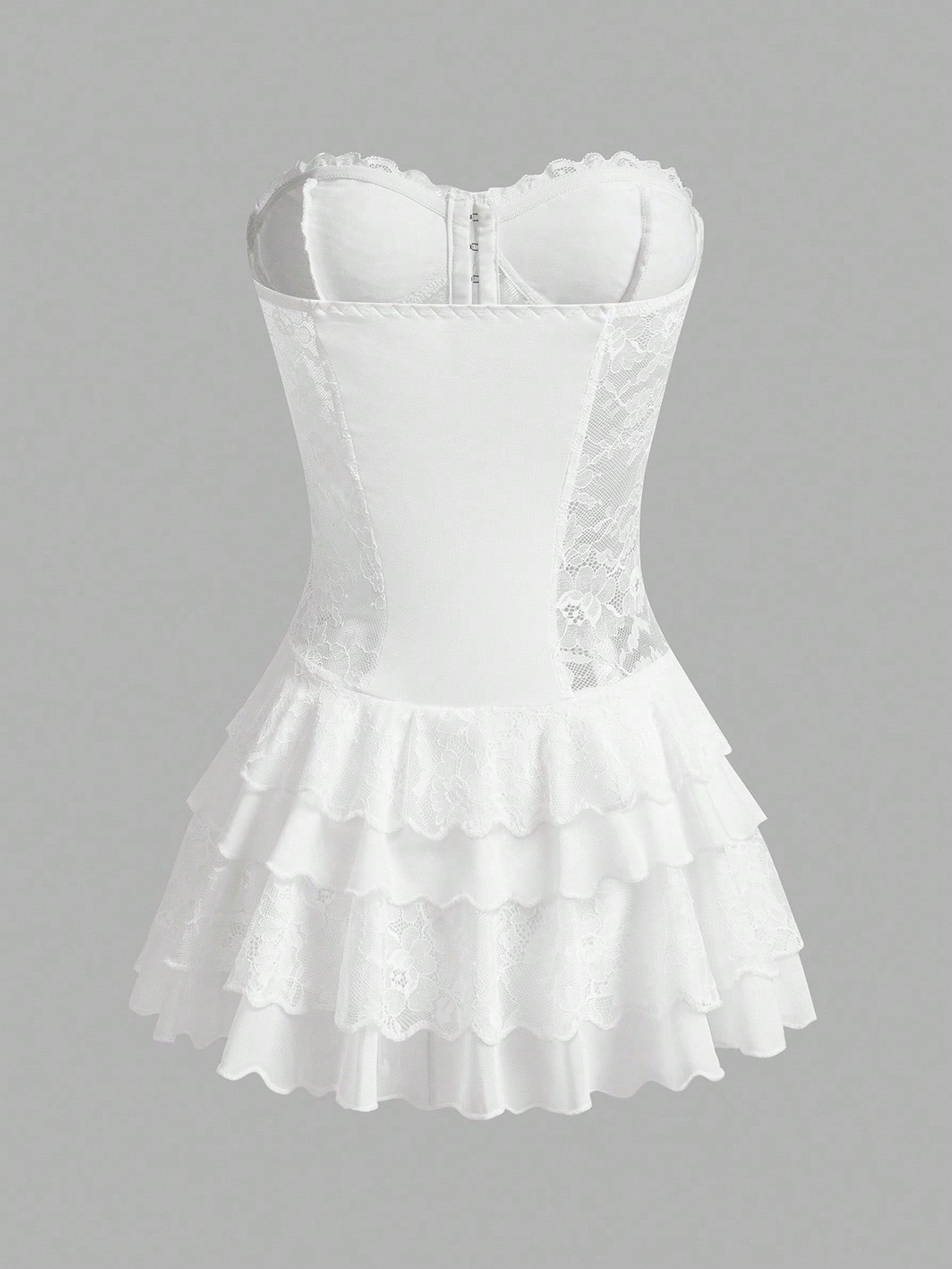 Women Lace Corset Bustier Mini Dress Slim Push‑Up Tummy Control Bodycon Dress